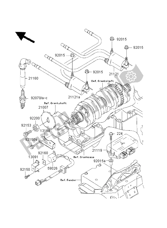 All parts for the Ignition System of the Kawasaki ZRX 1200R 2003