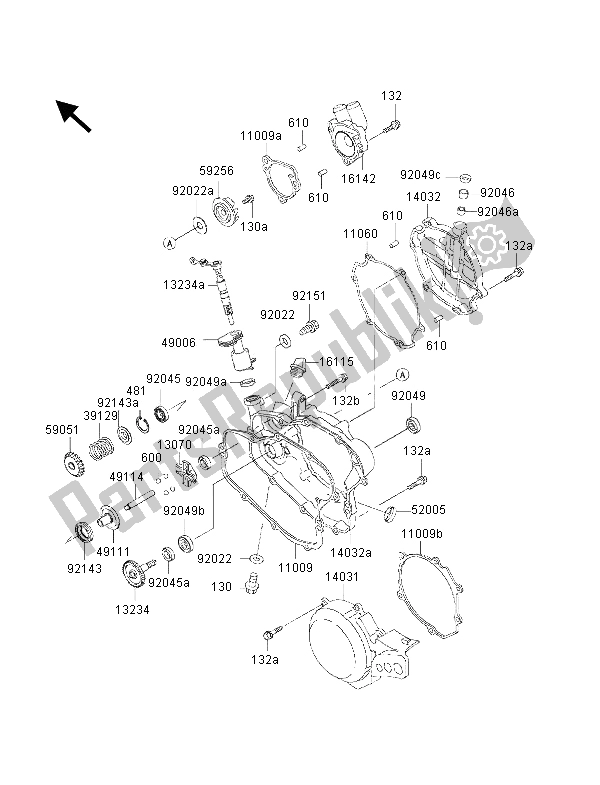 Todas las partes para Cubierta Del Motor de Kawasaki KX 85 SW 2001