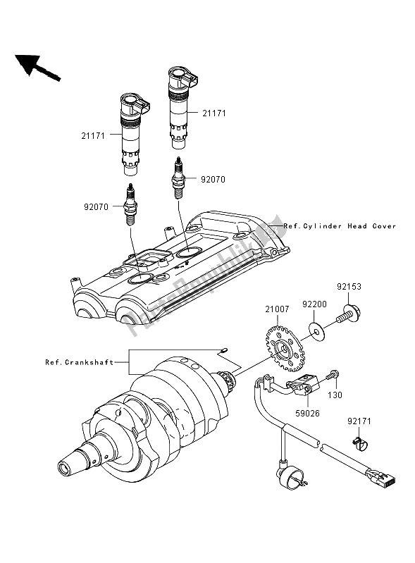 All parts for the Ignition System of the Kawasaki ER 6N 650 2008