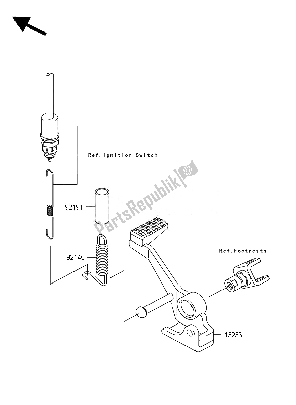 Tutte le parti per il Pedale Del Freno del Kawasaki Z 750 ABS 2010
