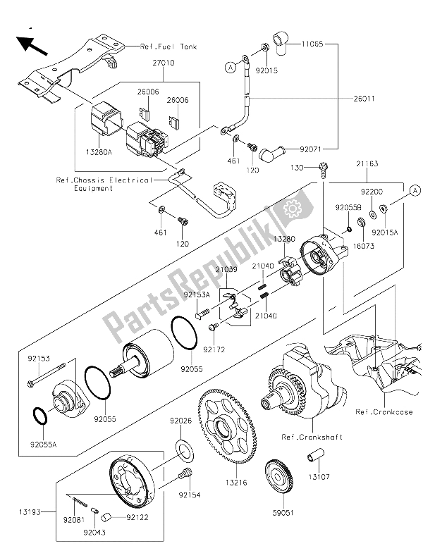 Todas las partes para Motor De Arranque de Kawasaki Z 300 ABS 2015