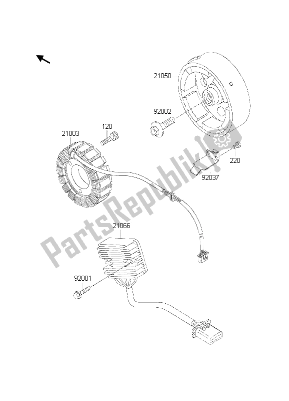 Tutte le parti per il Generatore del Kawasaki KLE 500 2002