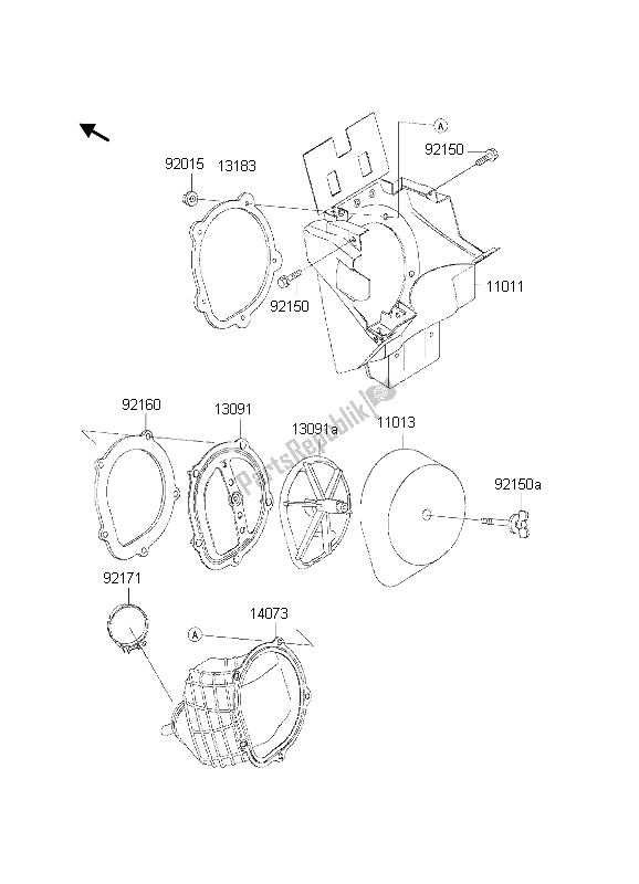 Alle onderdelen voor de Luchtfilter van de Kawasaki KX 250 2002