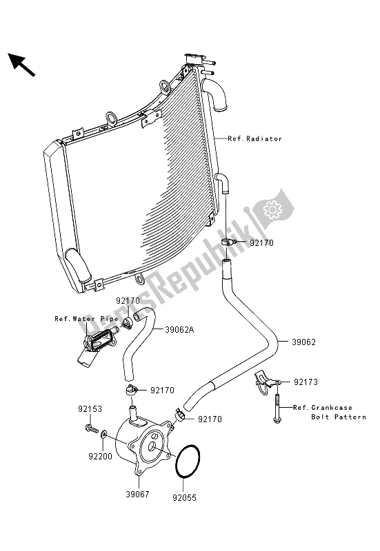 All parts for the Oil Cooler of the Kawasaki ZZR 1400 ABS 2013