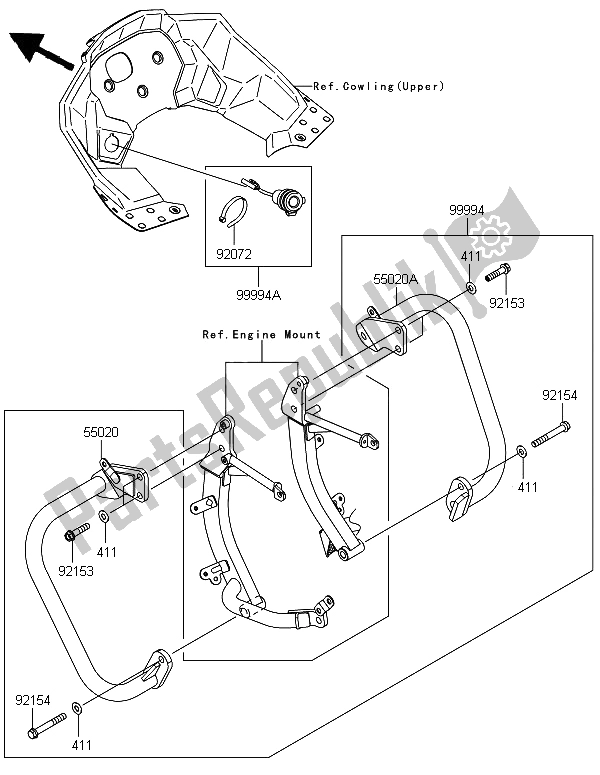 Tutte le parti per il Accessorio (protezione Motore E Presa Cc) del Kawasaki Versys 1000 2012