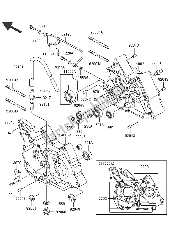 Todas las partes para Caja Del Cigüeñal de Kawasaki KLX 110 2005