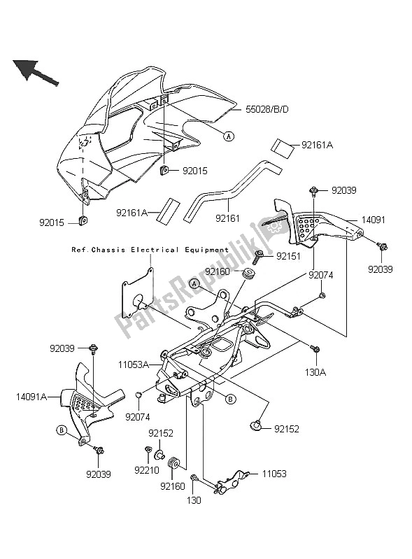 Toutes les pièces pour le Capot du Kawasaki Z 750 2005