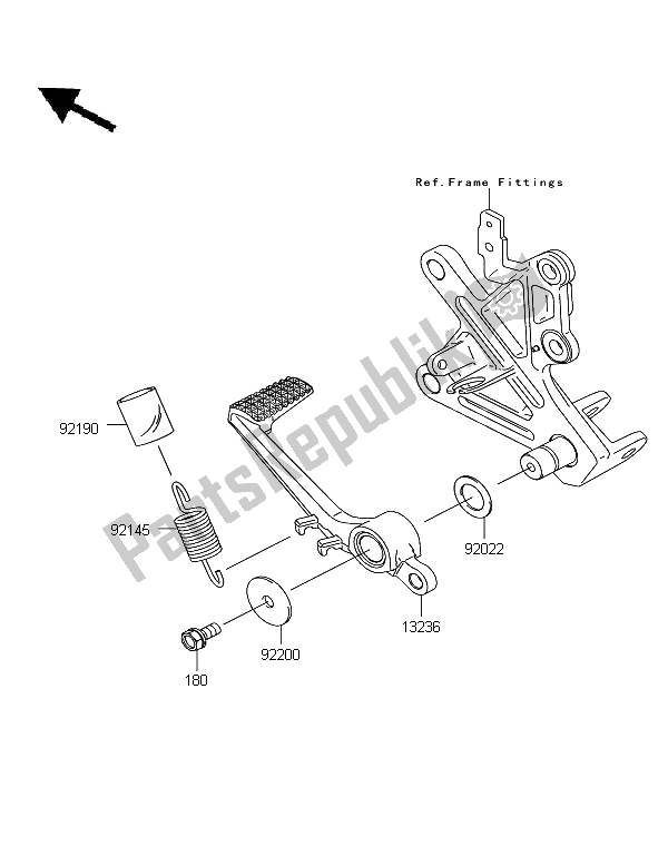 Toutes les pièces pour le Pédale De Frein du Kawasaki Ninja ZX 10R 1000 2012