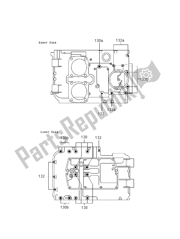 Tutte le parti per il Modello Del Bullone Del Basamento del Kawasaki ER 500 2000