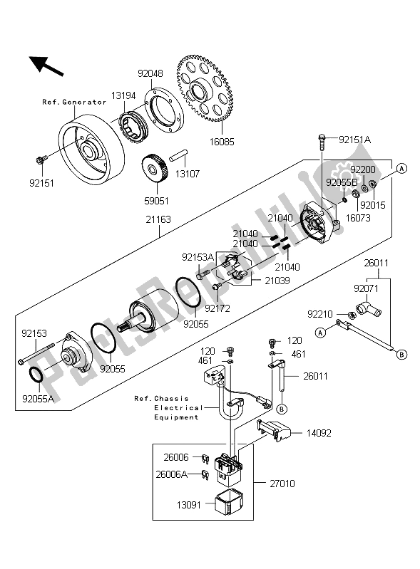 Todas las partes para Motor De Arranque de Kawasaki Z 1000 ABS 2011