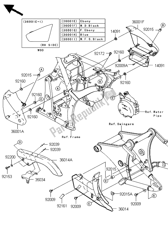 All parts for the Side Covers & Chain Cover of the Kawasaki VN 900 Custom 2008