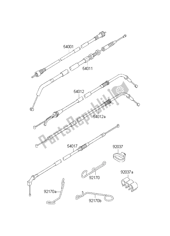 Toutes les pièces pour le Câbles du Kawasaki ZZ R 600 2001