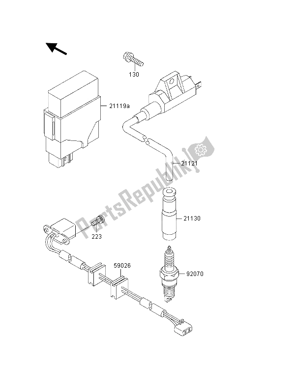 All parts for the Ignition System of the Kawasaki KVF 400 4X4 2001