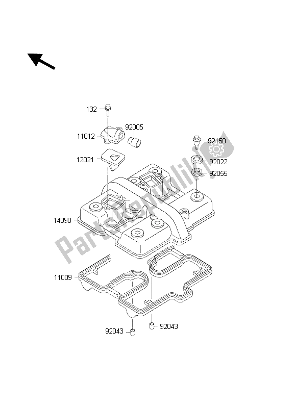 Tutte le parti per il Coperchio Della Testata del Kawasaki KLE 500 2003