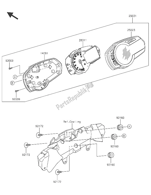 All parts for the Meter(s) of the Kawasaki Ninja ZX 6R 600 2016