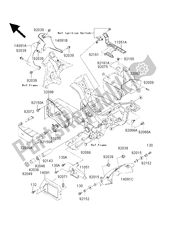 All parts for the Frame Fittings of the Kawasaki VN 1500 Drifter 2002