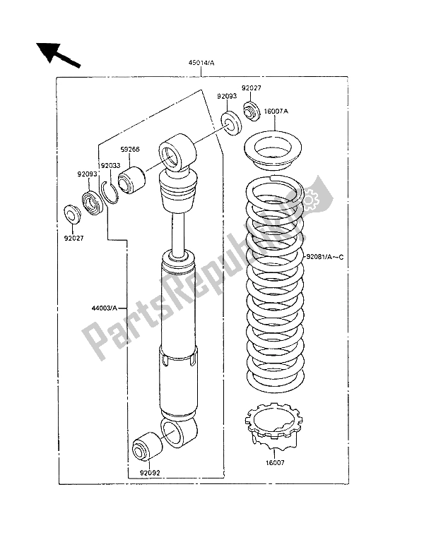 All parts for the Shock Absorber(s) of the Kawasaki KX 60 1987