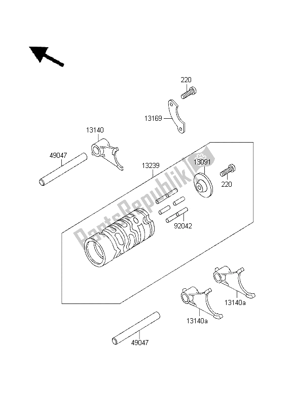 Toutes les pièces pour le Tambour De Changement De Vitesse Et Fourchette De Changement De Vitesse du Kawasaki KX 60 1995