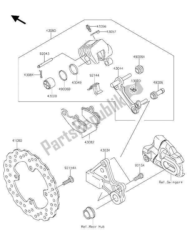 Todas las partes para Freno Trasero de Kawasaki ER 6N 650 2015