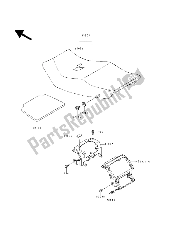 Todas as partes de Assento do Kawasaki ZZ R 600 1992