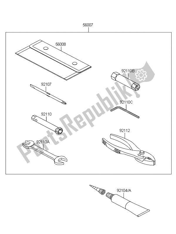 Toutes les pièces pour le Outils Propriétaires du Kawasaki D Tracker 125 2012