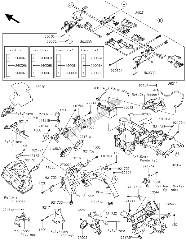 Toutes les pièces pour le Châssis équipement électrique du Kawasaki Vulcan S 650 2015