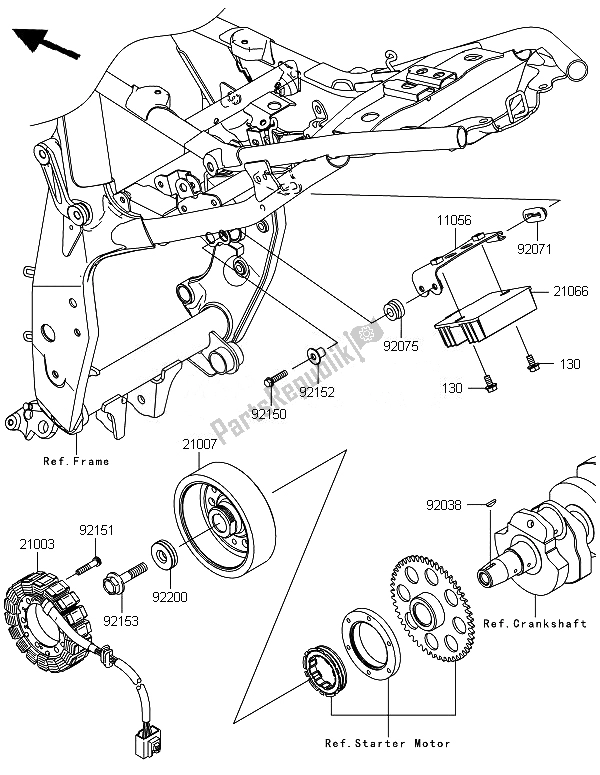 Toutes les pièces pour le Générateur du Kawasaki Z 800 2014