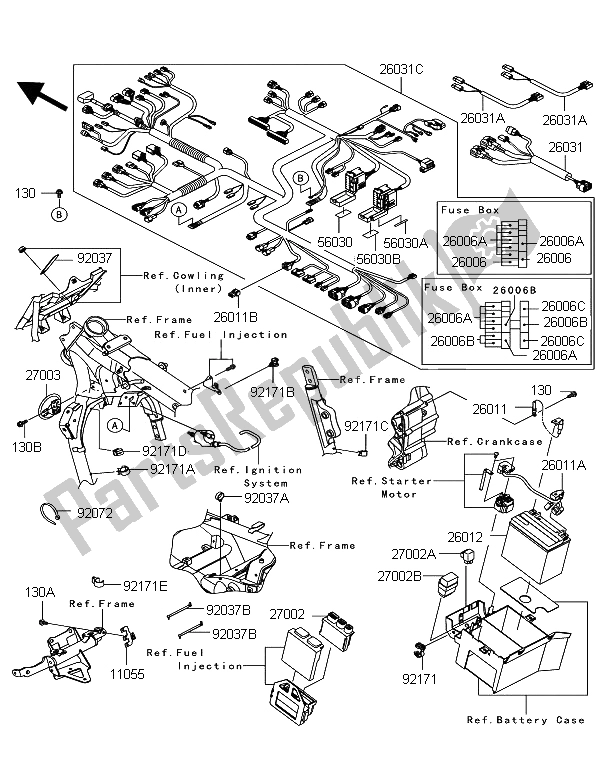 All parts for the Chassis Electrical Equipment of the Kawasaki VN 1700 Voyager Custom ABS 2012