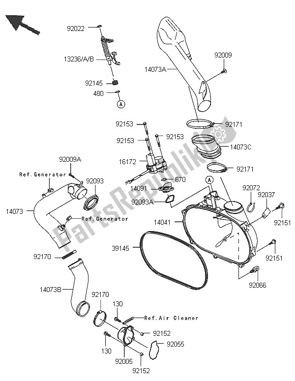 All parts for the Converter Cover of the Kawasaki KVF 750 4X4 2005