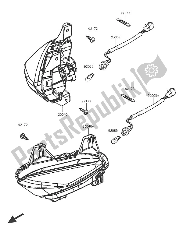 Alle onderdelen voor de Richtingaanwijzers van de Kawasaki J 125 2016