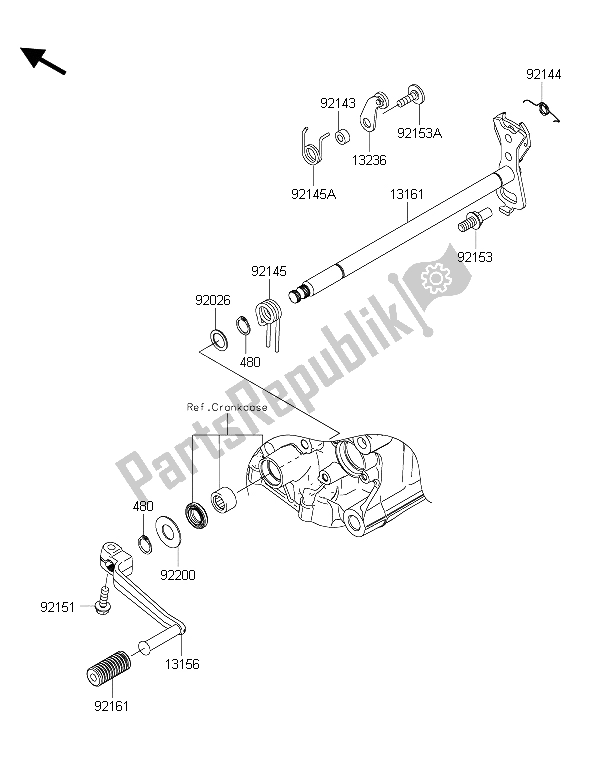 All parts for the Gear Change Mechanism of the Kawasaki ZZR 1400 ABS 2015