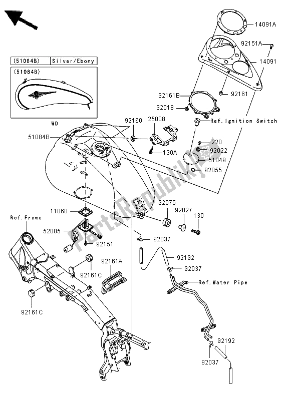 Tutte le parti per il Serbatoio Di Carburante del Kawasaki VN 2000 2006