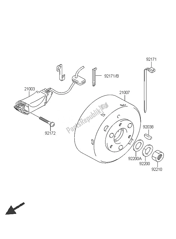 Tutte le parti per il Generatore del Kawasaki KFX 50 2005