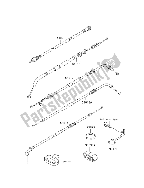 Todas las partes para Cables de Kawasaki Zephyr 750 1996