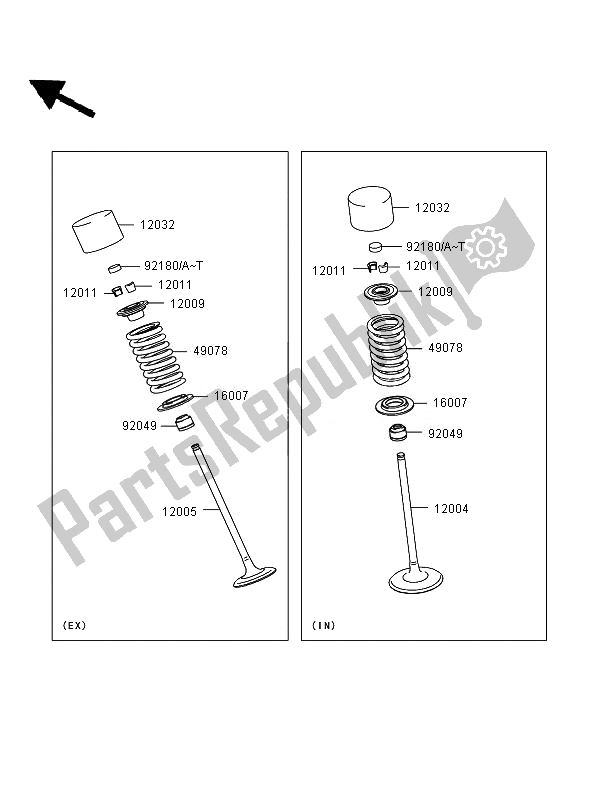 All parts for the Valve of the Kawasaki ER 6F ABS 650 2007