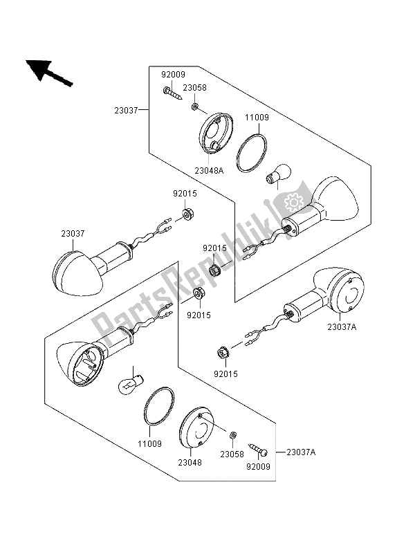 All parts for the Turn Signals of the Kawasaki Zephyr 550 1996