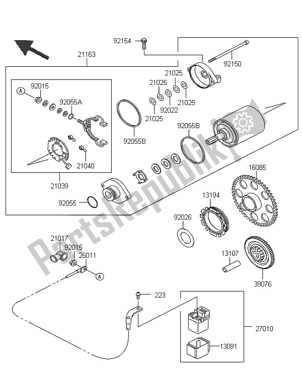 Todas as partes de Motor De Arranque do Kawasaki W 800 2011