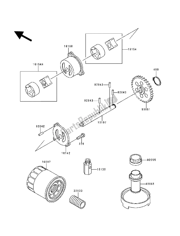 Toutes les pièces pour le La Pompe à Huile du Kawasaki ZZ R 600 1993