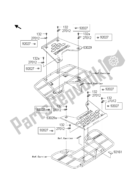 Tutte le parti per il Parti Opzionali (supporto) del Kawasaki KVF 650 Prairie 4X4 2003