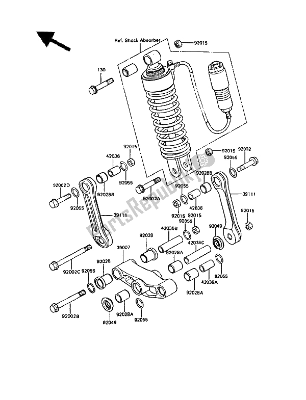 Todas las partes para Suspensión de Kawasaki GPZ 550 1987