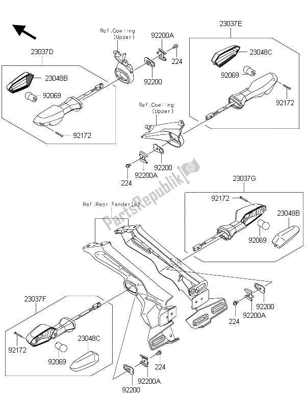 Todas las partes para Señales De Giro de Kawasaki Z 1000 ABS 2015