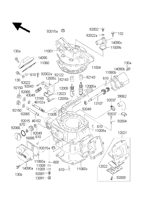 Toutes les pièces pour le Culasse Et Cylindre du Kawasaki KDX 200 2001