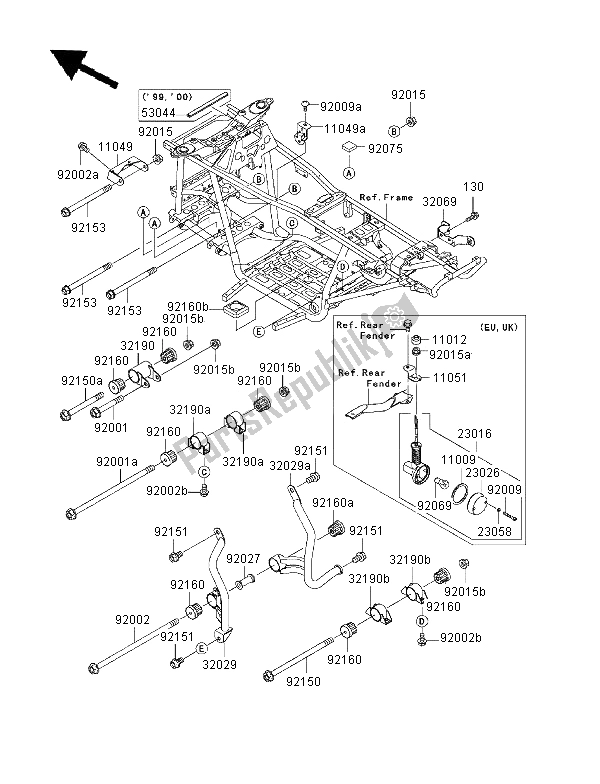 Todas las partes para Montaje Del Motor de Kawasaki KVF 400 4X4 2000