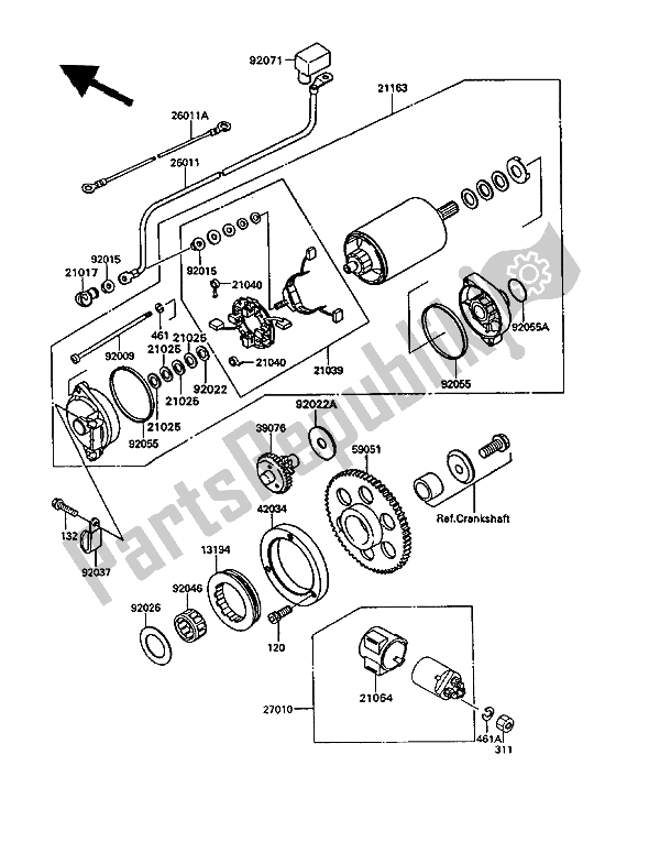 Toutes les pièces pour le Démarreur du Kawasaki VN 750 Twin 1994