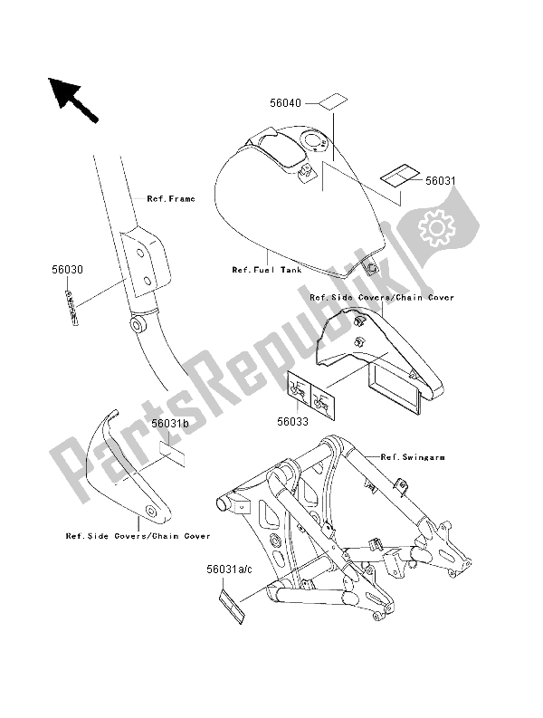 All parts for the Labels of the Kawasaki VN 800 Drifter 2000