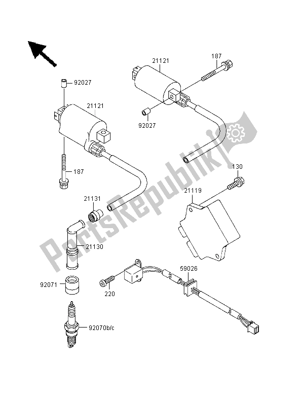Todas as partes de Sistema De Ignição do Kawasaki GPZ 500S 1999