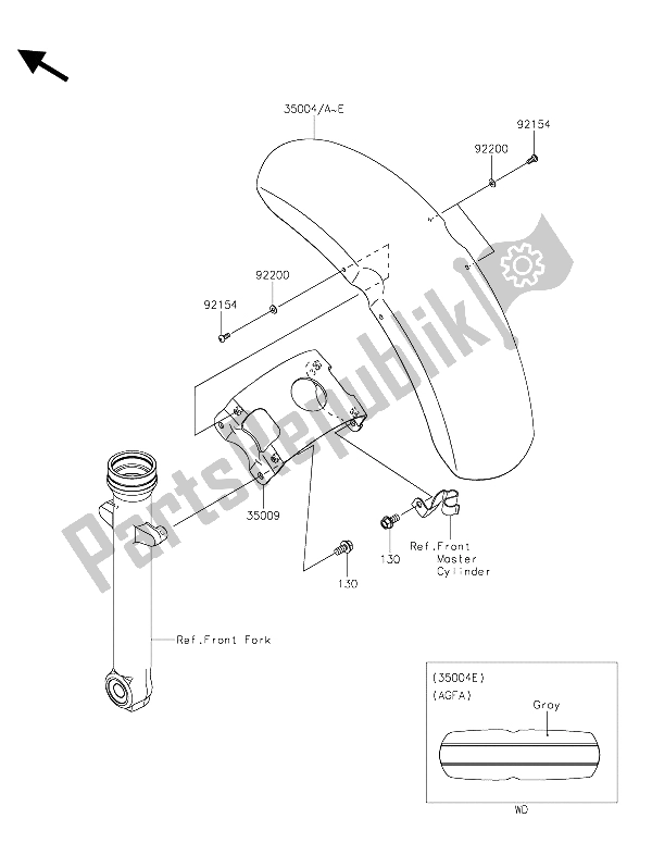 Tutte le parti per il Parafango Anteriore del Kawasaki Vulcan S 650 2015