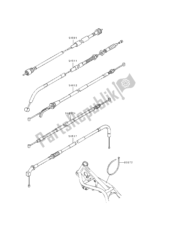 Alle onderdelen voor de Kabels van de Kawasaki EL 250D 1993