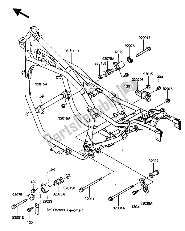 Tutte le parti per il Montaggio Del Telaio del Kawasaki ZL 600 1987