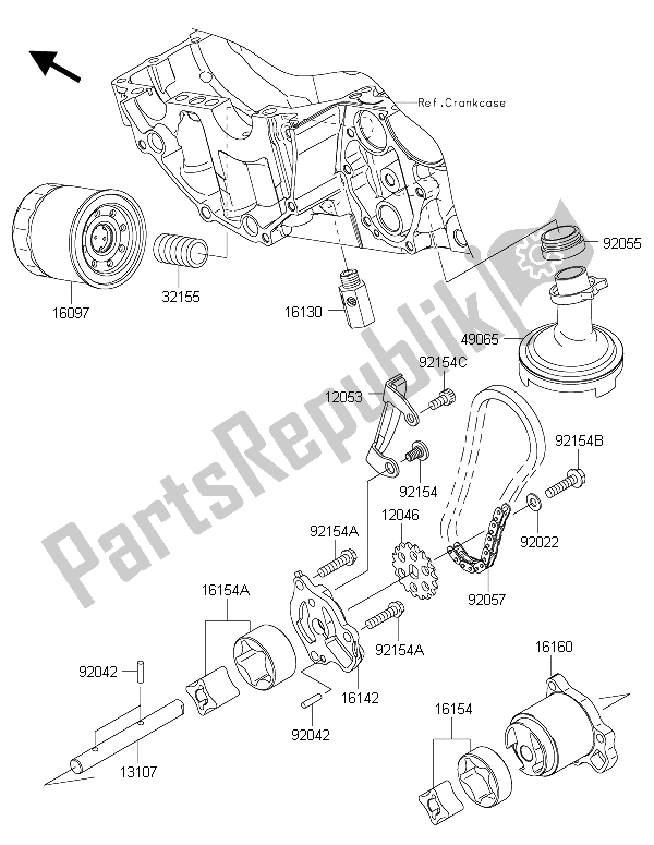 Wszystkie części do Pompa Olejowa Kawasaki ER 6F ABS 650 2015